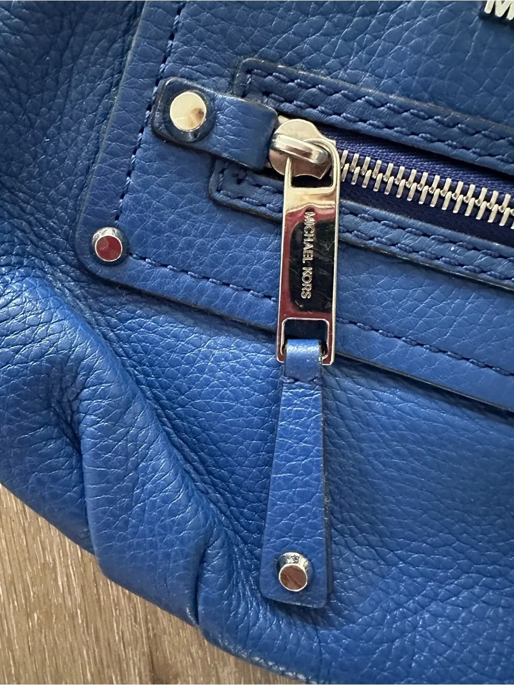 Michael Kors Electric Blue Pebbled Leather Crossbody Bag